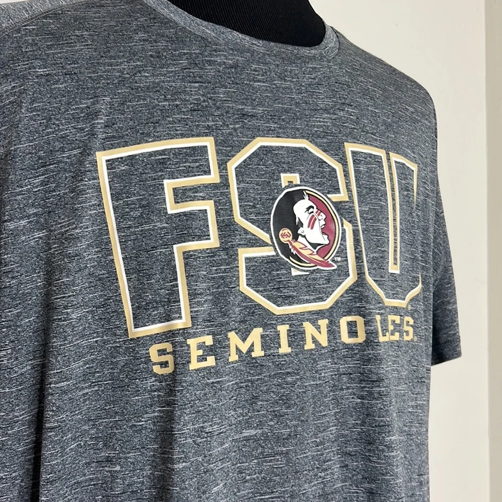 CHAMPION ELITE Heathered Big & Tall Grey FSU Seminole Moisture Wicking Tee - Picture 2 of 6